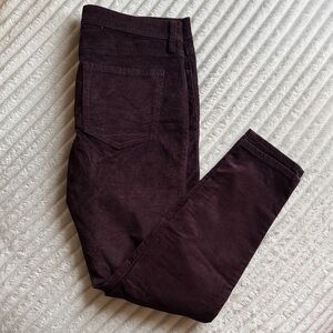 Old Navy Women's Dark Burgundy Skinny Corduroy Pants